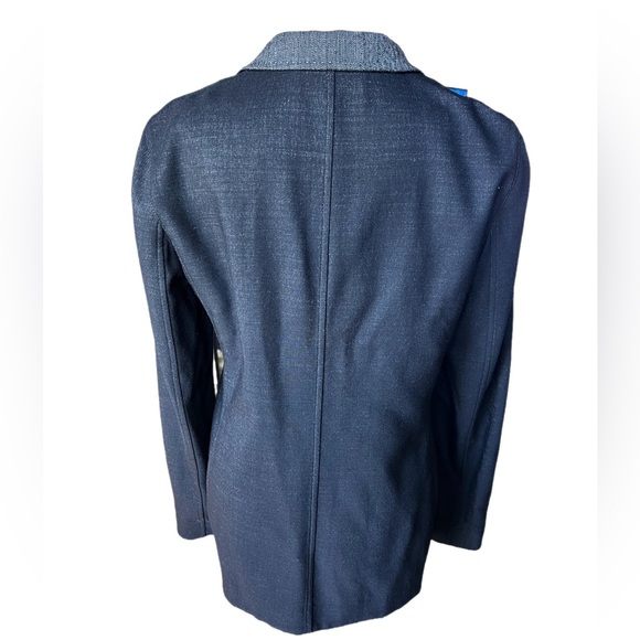 LAFAYETTE 148 New York Virgin Wool Blazer Womens Size 8 Black Gray Unlined - Picture 3 of 13